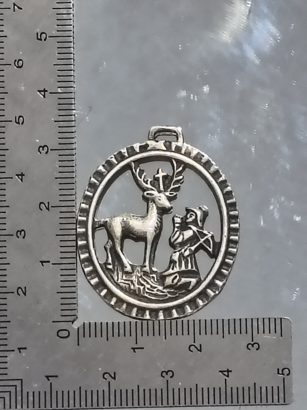 BAS (Blachian Antik Schmuck) Saint Hubert and the Stag Pendant )